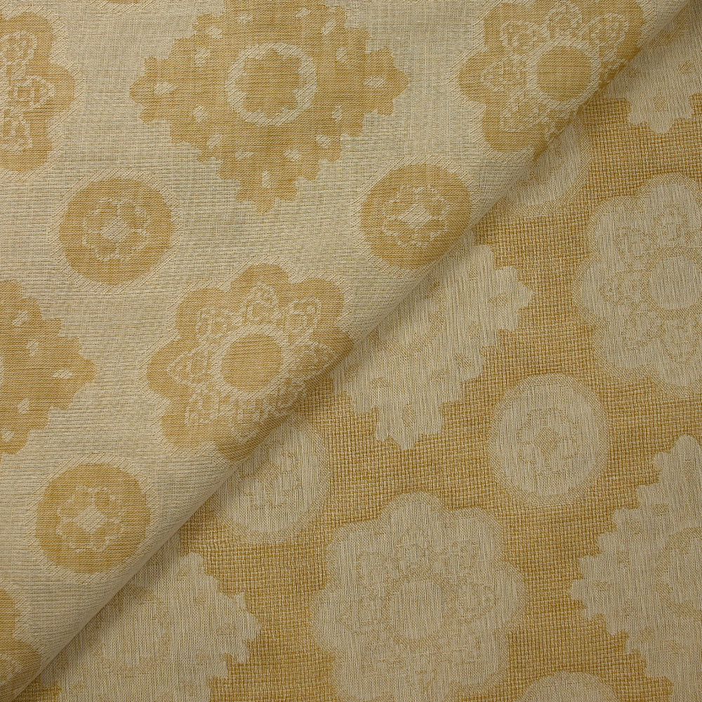 Jacquard 100% lin fleurs de Provence beige - Image 5