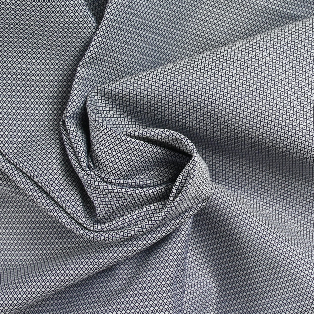 Jacquard de coton losange marine - Image 2