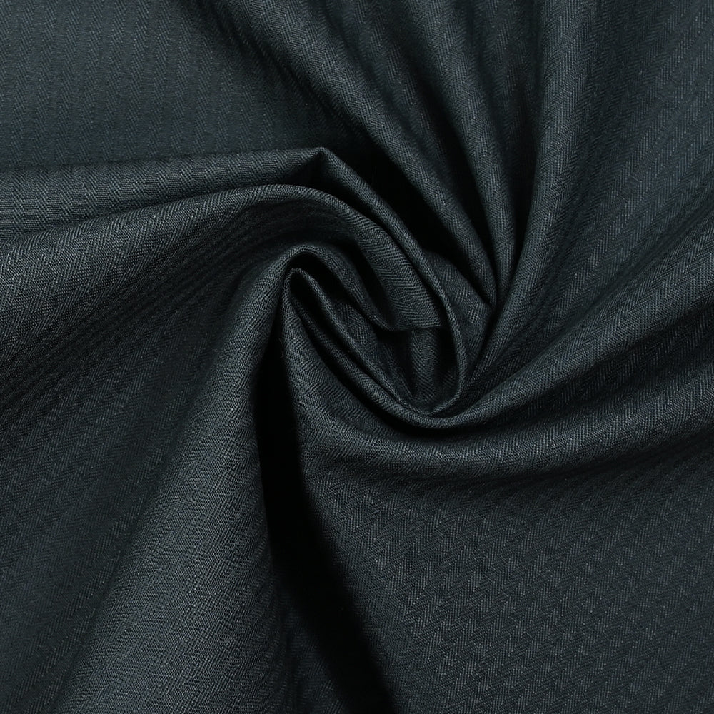 Jacquard de coton rayé ton sur ton bleu pétrole - Image 2