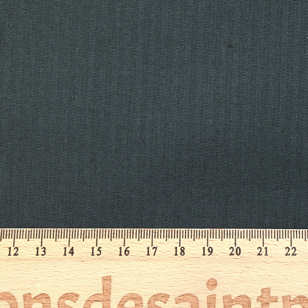 Jacquard de coton rayé ton sur ton bleu pétrole - Image 3