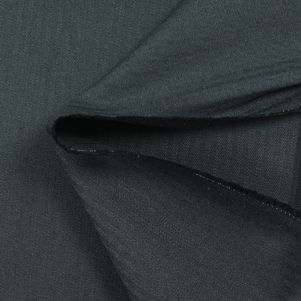 Jacquard de coton rayé ton sur ton bleu pétrole - Image 5