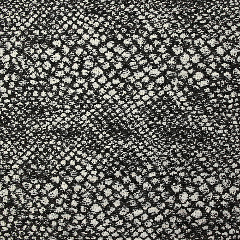 Jacquard de polycoton Lurex Miranda noir et blanc cassé