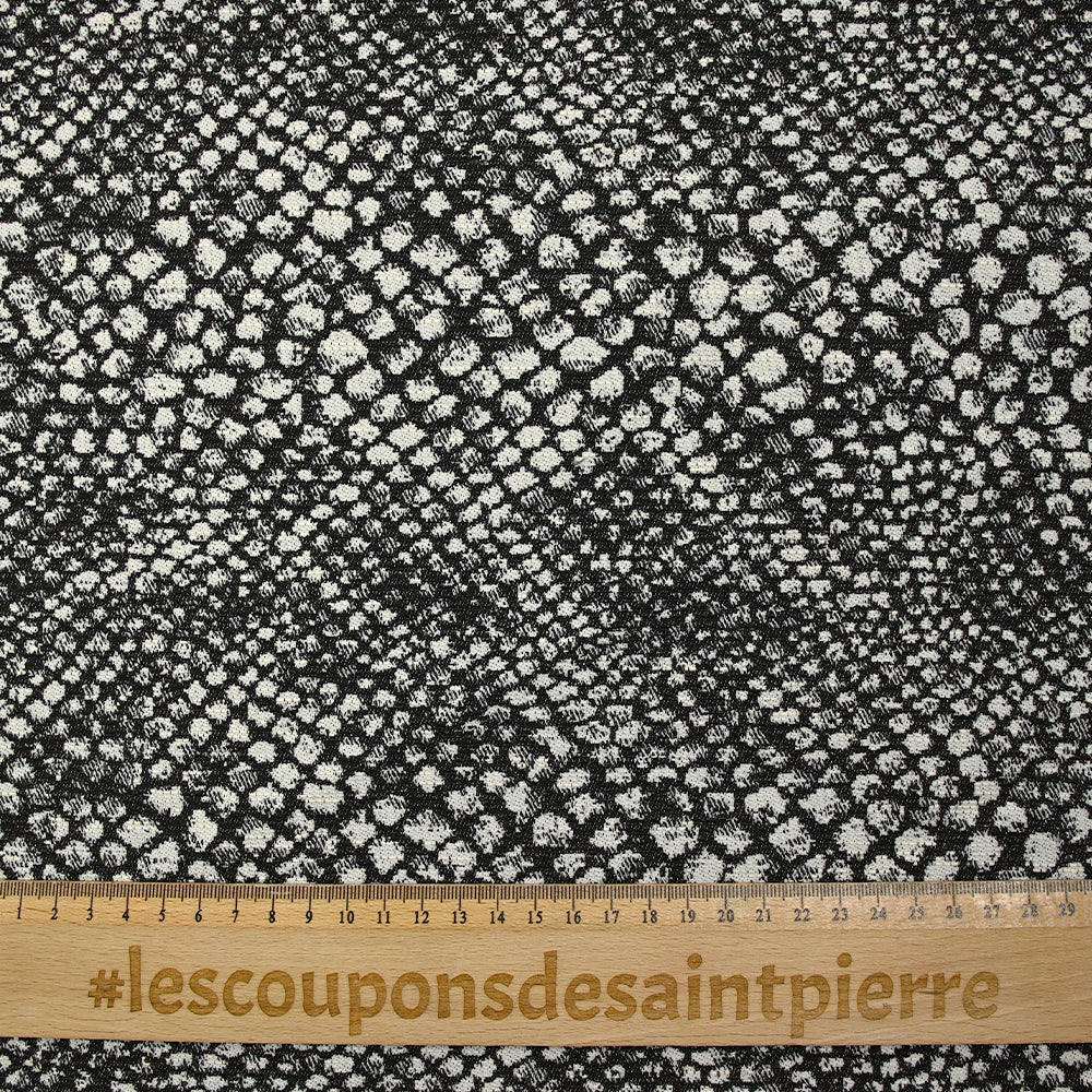 Jacquard de polycoton Lurex Miranda noir et blanc cassé - Image 3