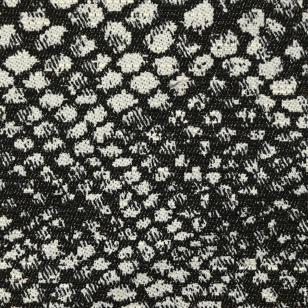Jacquard de polycoton Lurex Miranda noir et blanc cassé - Image 4