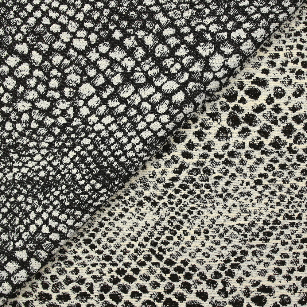 Jacquard de polycoton Lurex Miranda noir et blanc cassé - Image 5