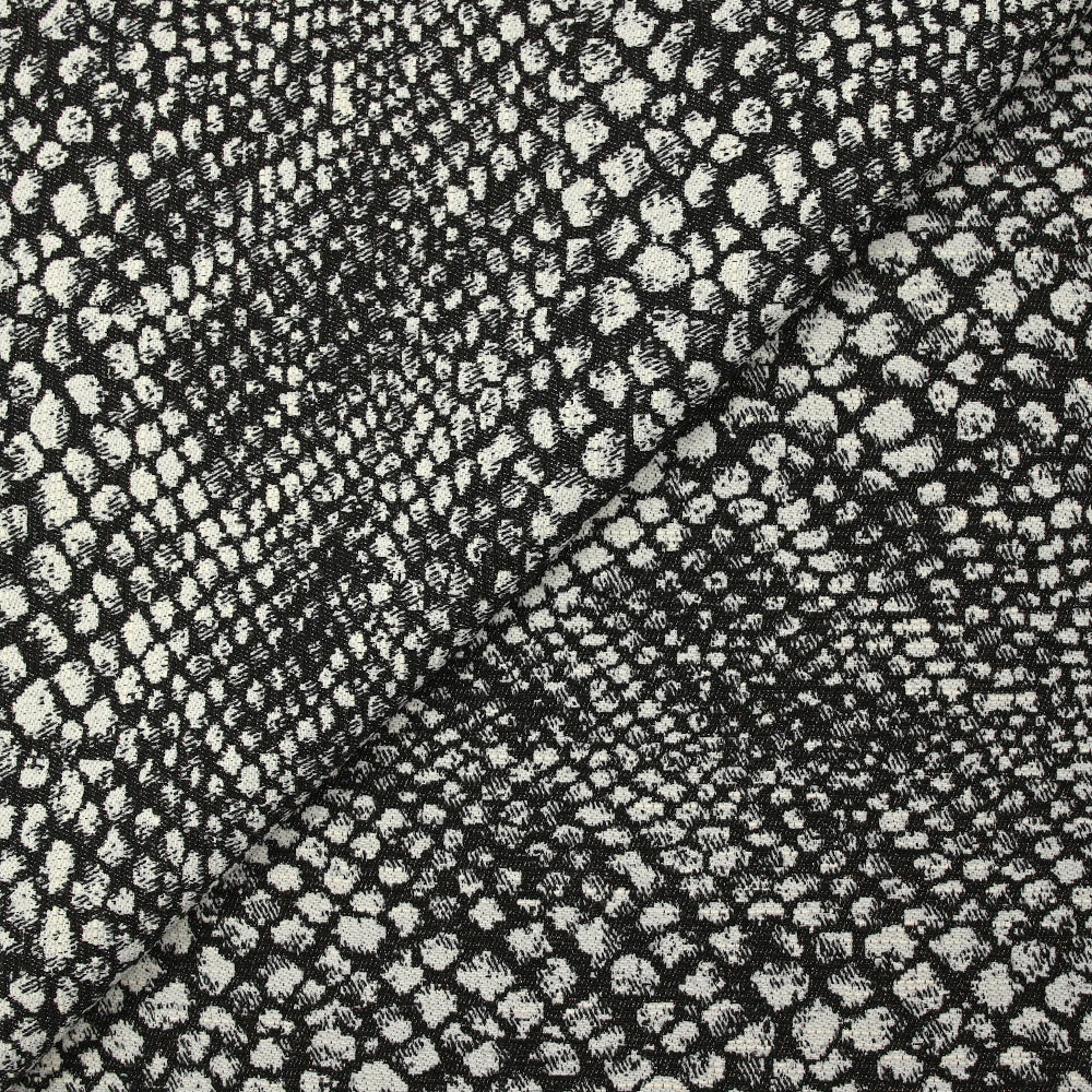 Jacquard de polycoton Lurex Miranda noir et blanc cassé - Image 6