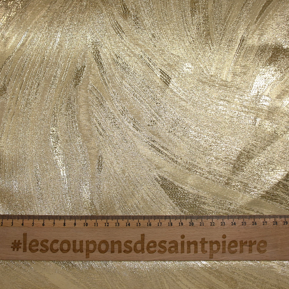 Jacquard fin en polyester métallisé doré - Image 3
