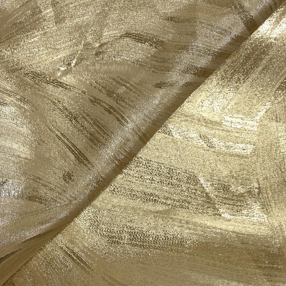 Jacquard fin en polyester métallisé doré - Image 5