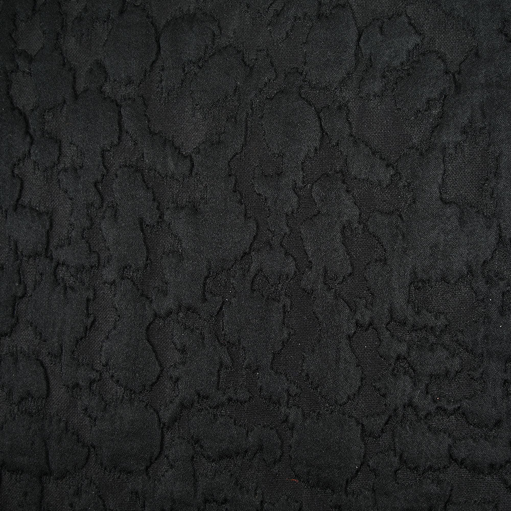 Jacquard matelassé en laine mélangée noir - Image 6