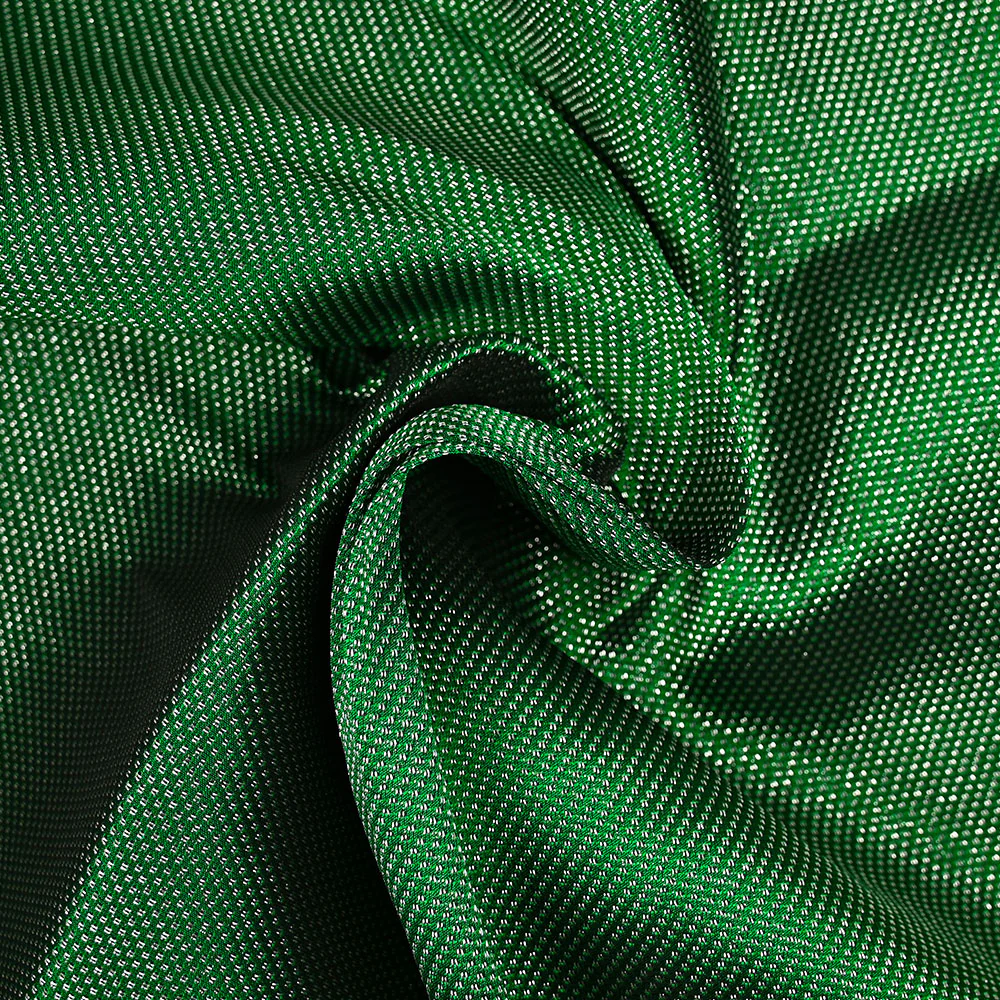 Jacquard polyester lurex argent fond vert - Image 2