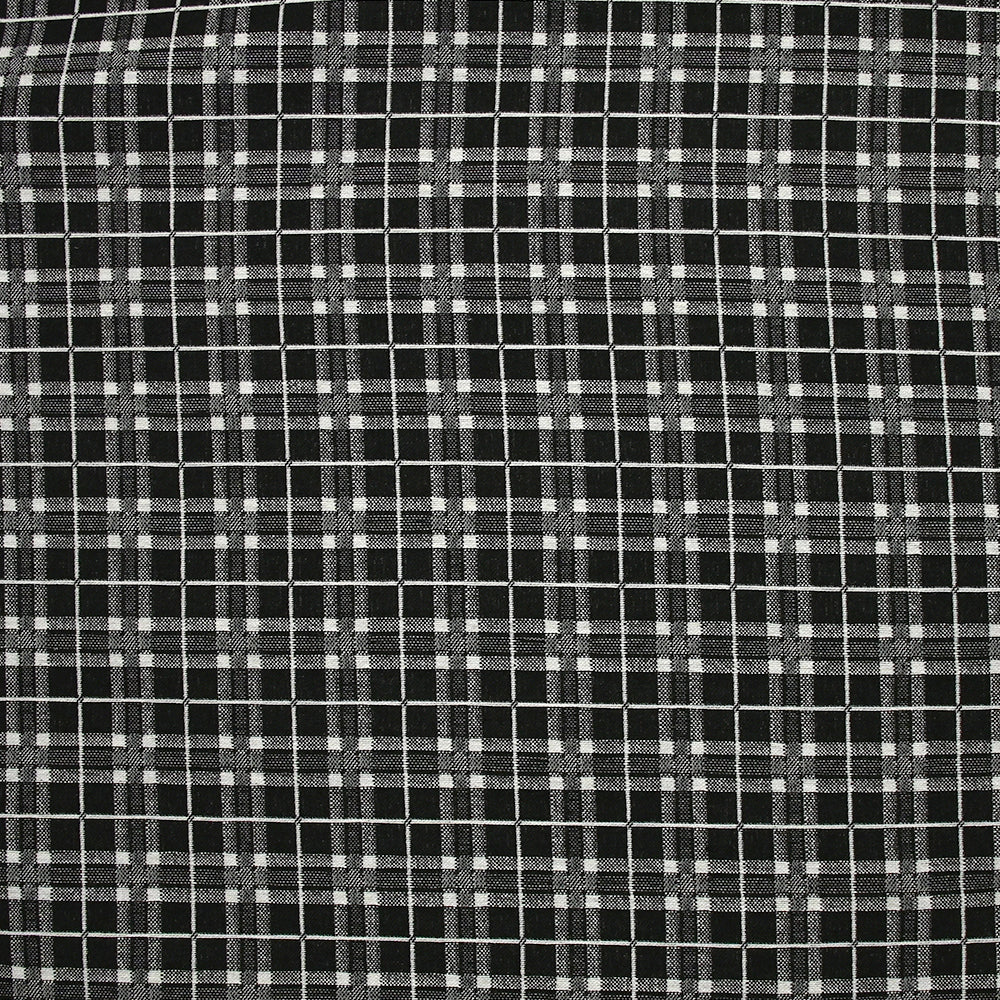 Jacquard polyviscose à carreaux fond noir - Image 4