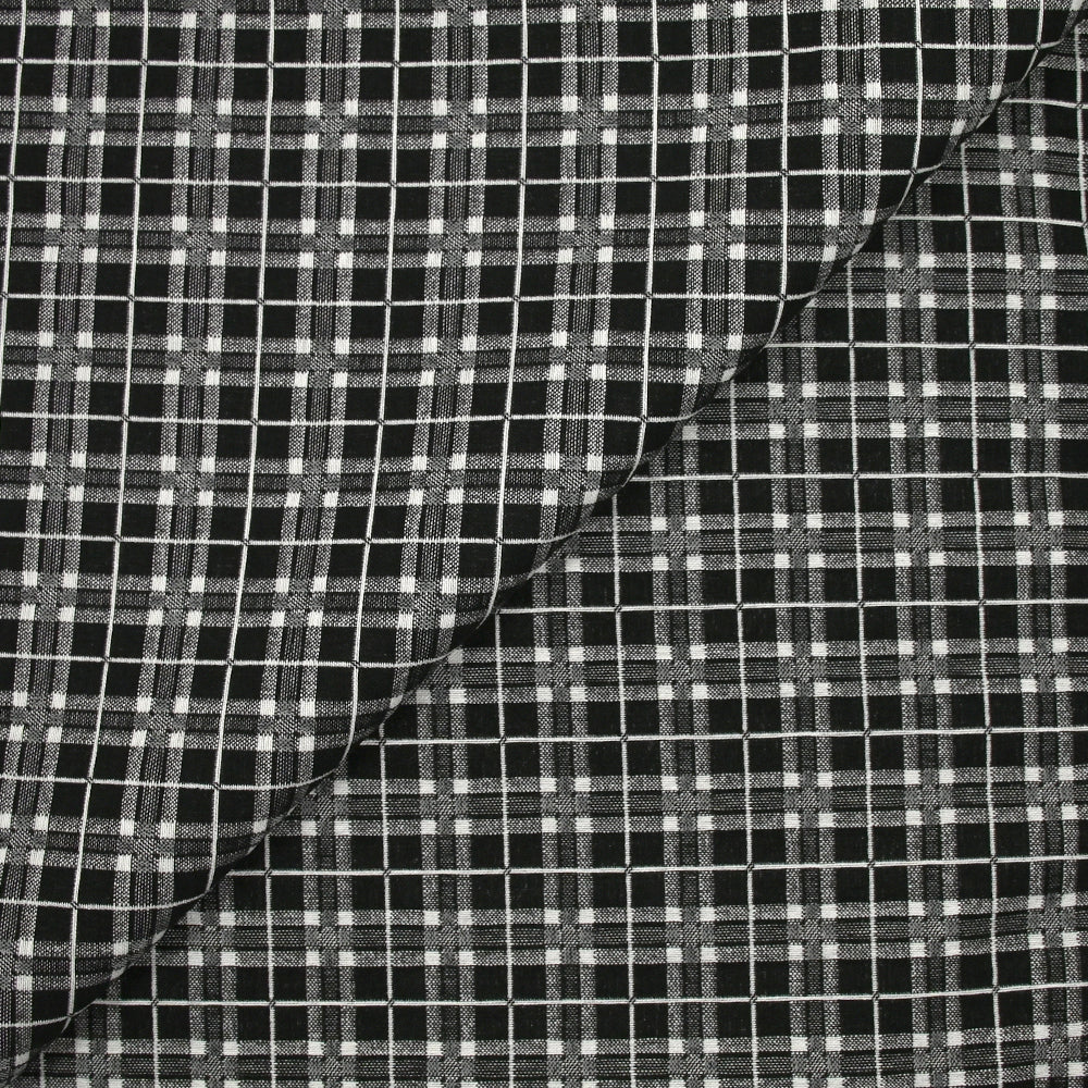 Jacquard polyviscose à carreaux fond noir - Image 5