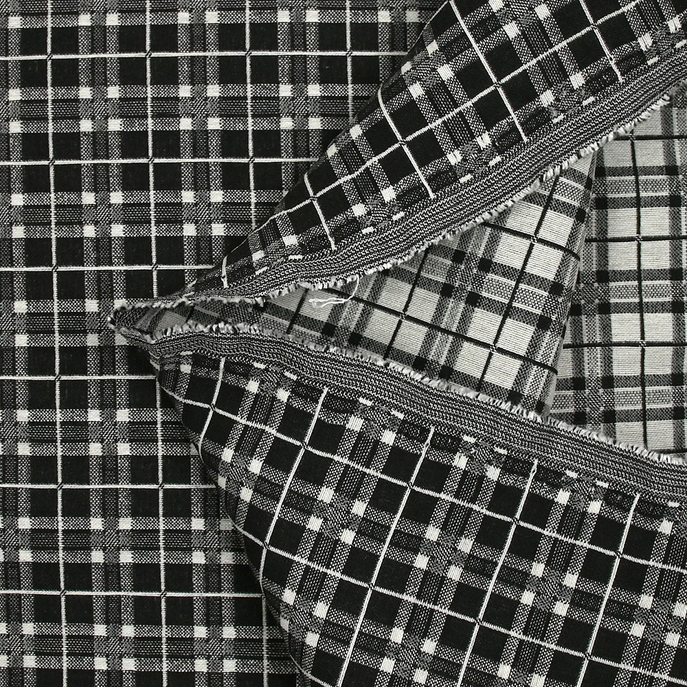 Jacquard polyviscose à carreaux fond noir - Image 6