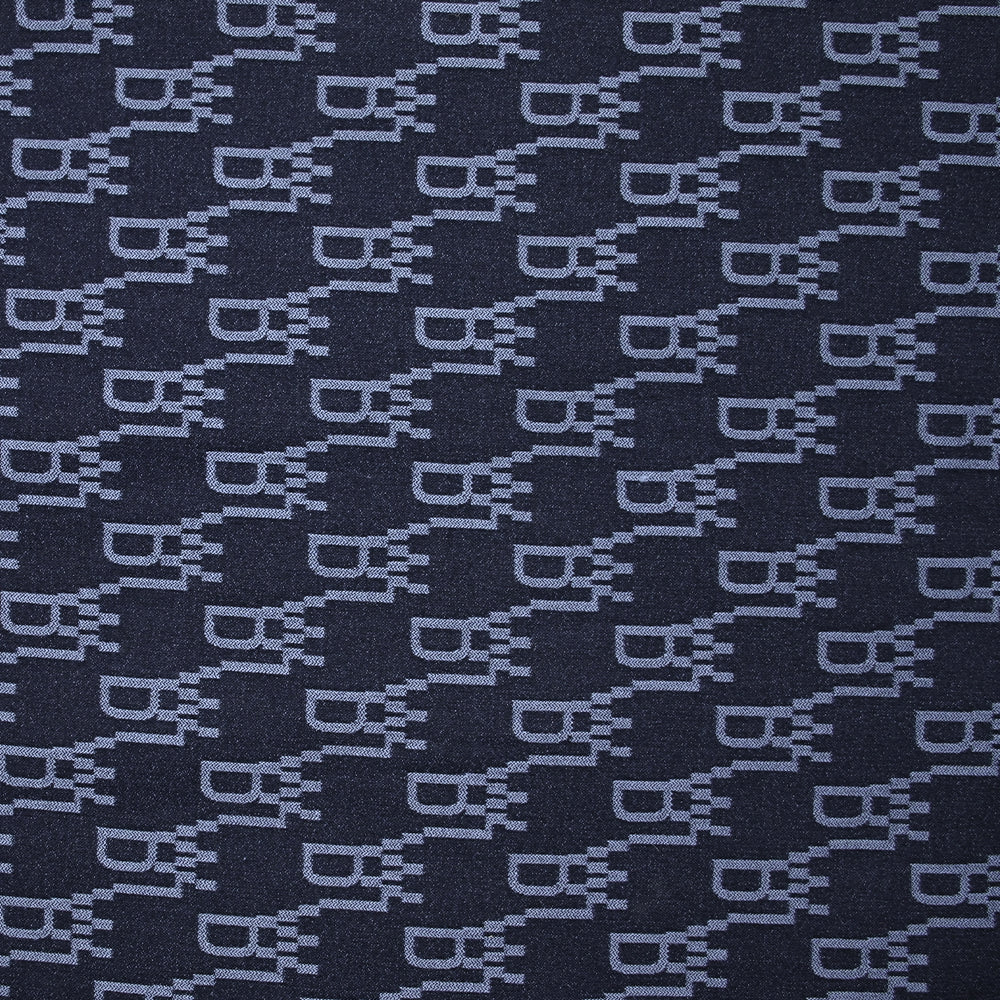Jacquard polyviscose initiales fond marine