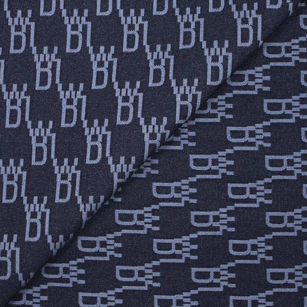 Jacquard polyviscose initiales fond marine - Image 4