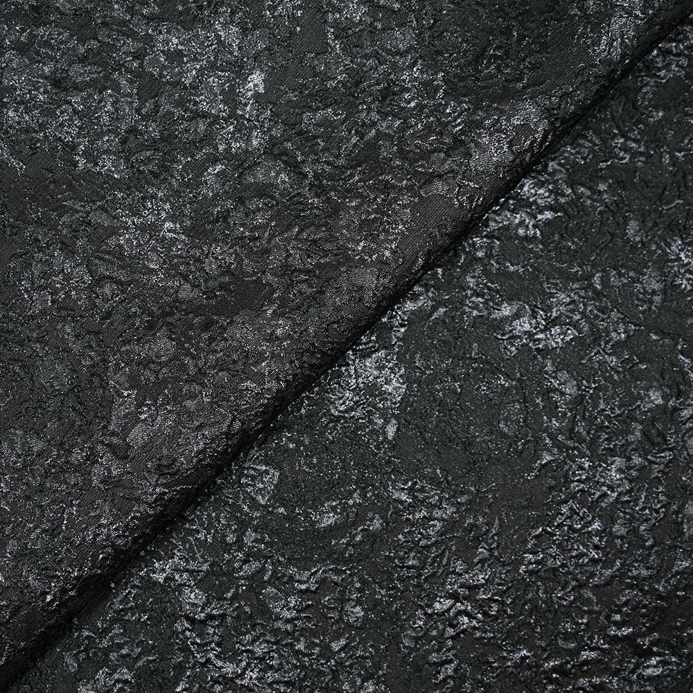 Jacquard soie et polyester rose en tourbillon noir - Image 4