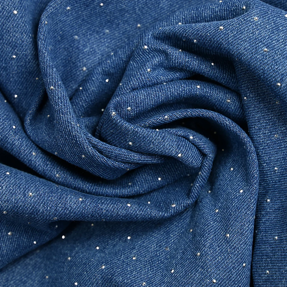Jean's coton orné de strass fond bleu moyen - Image 2