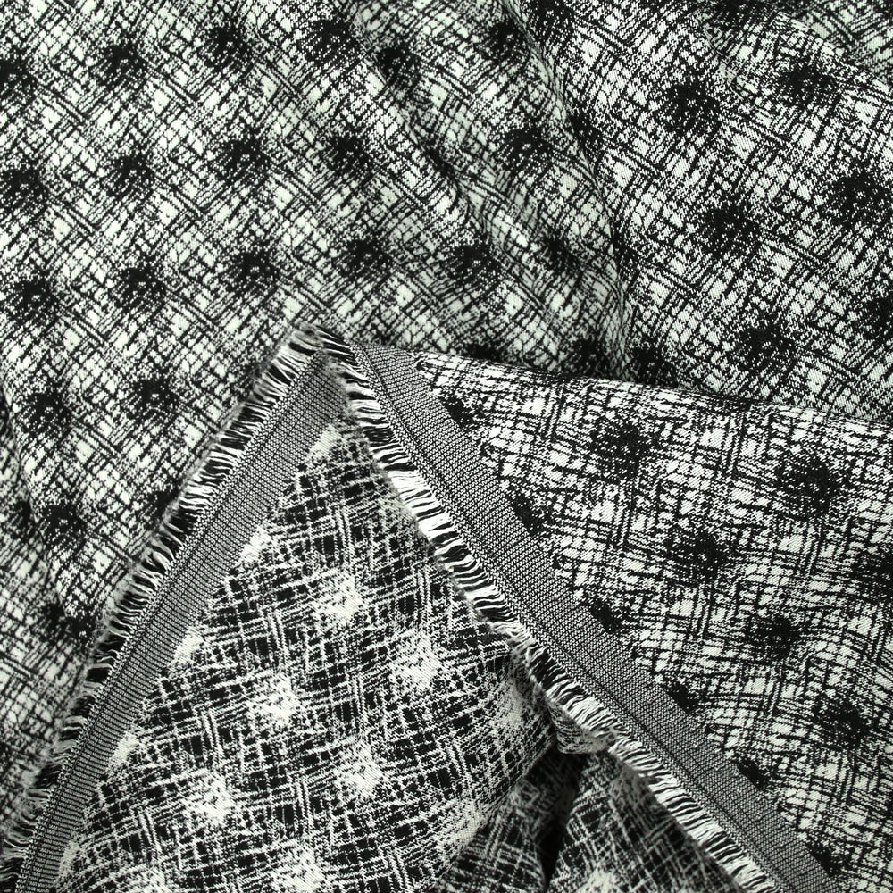 Jacquard polyviscose abstrait fond noir - Image 4