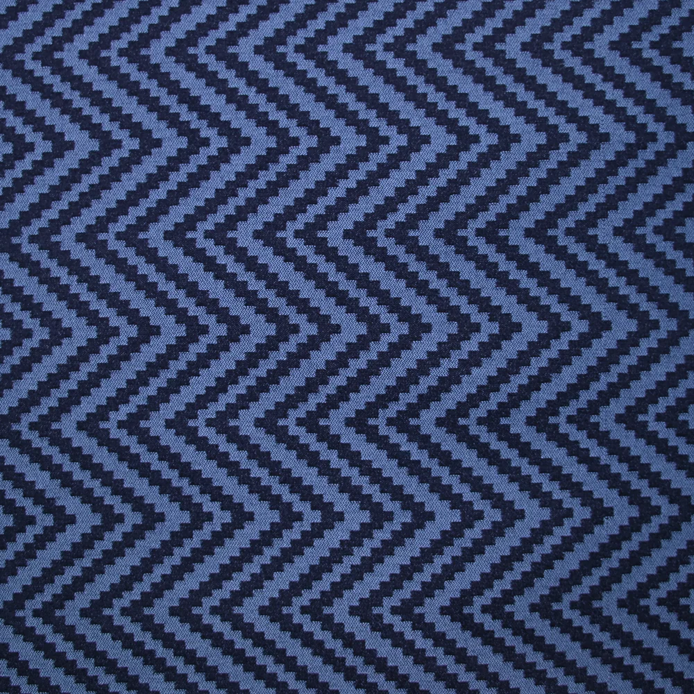 Jacquard polyviscose chevron fond marine