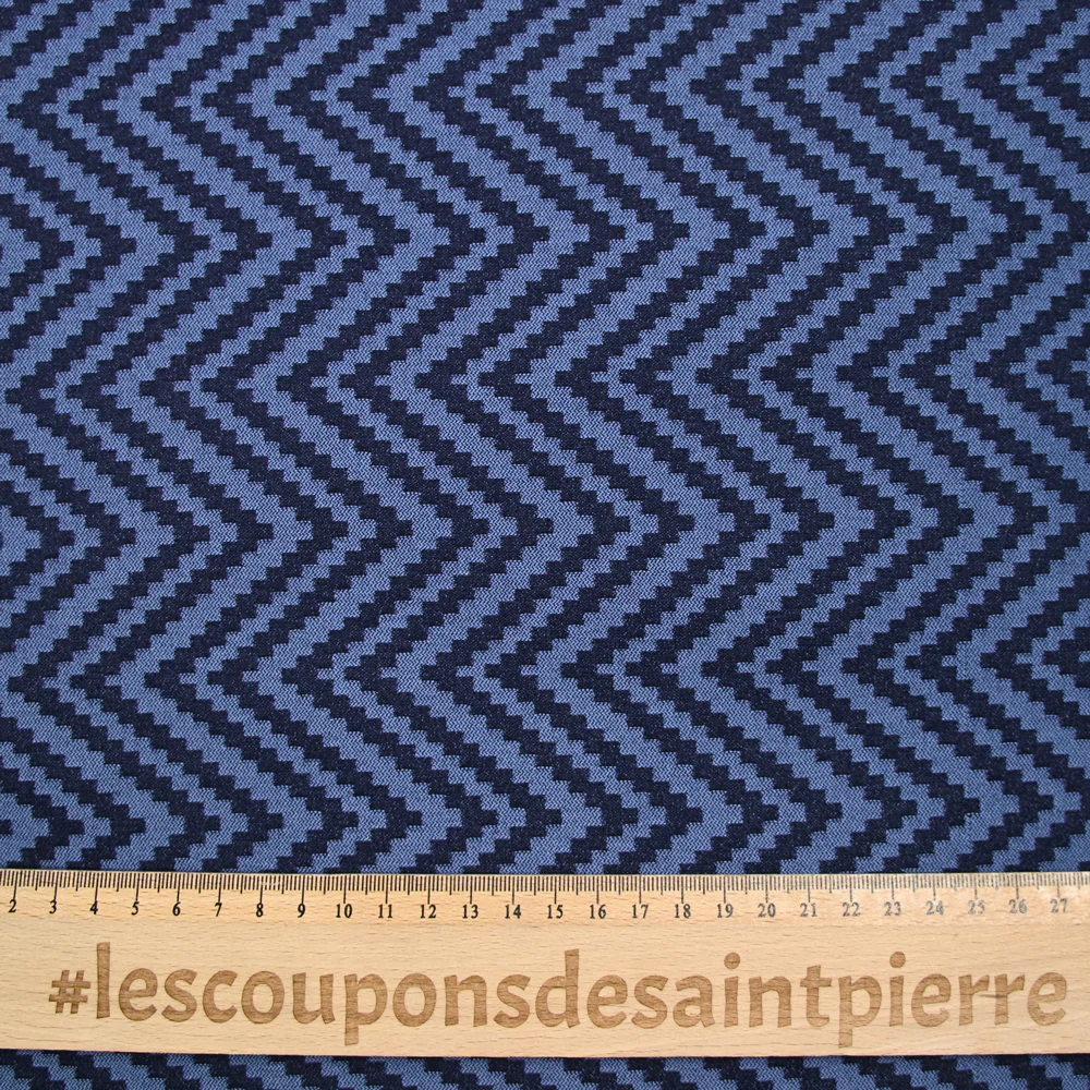 Jacquard polyviscose chevron fond marine - Image 3