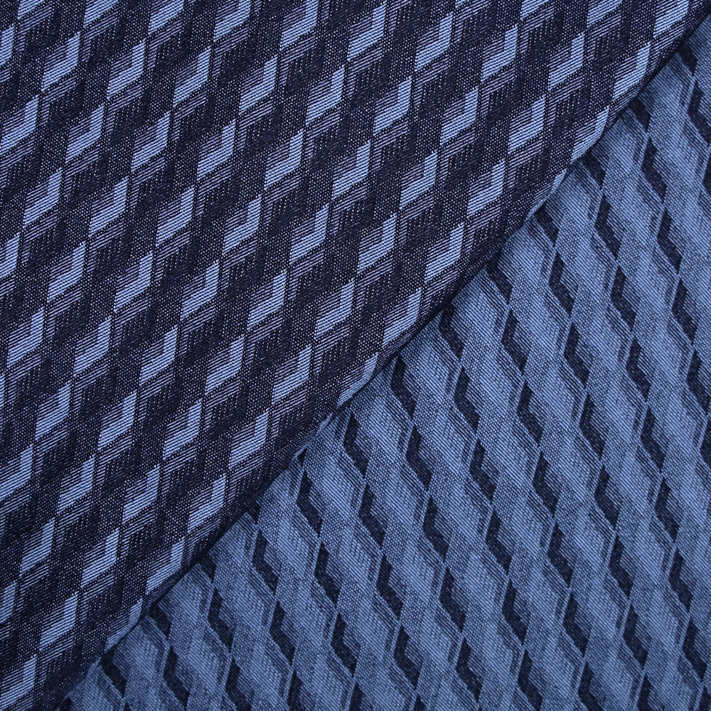 Jacquard polyviscose diagonale fond marine - Image 4