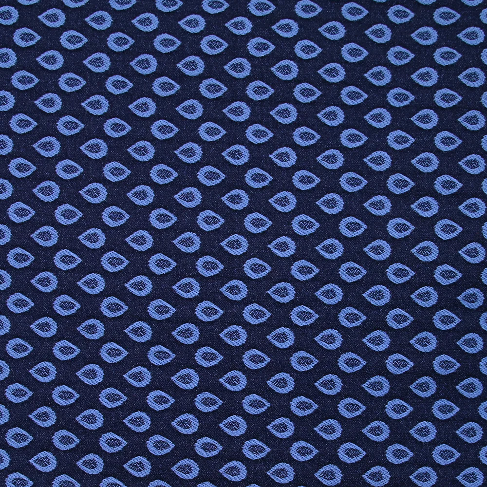 Jacquard polyviscose goutte d'eau fond marine
