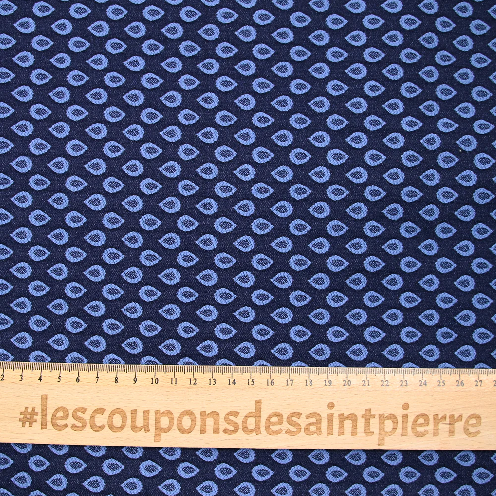 Jacquard polyviscose goutte d'eau fond marine - Image 3