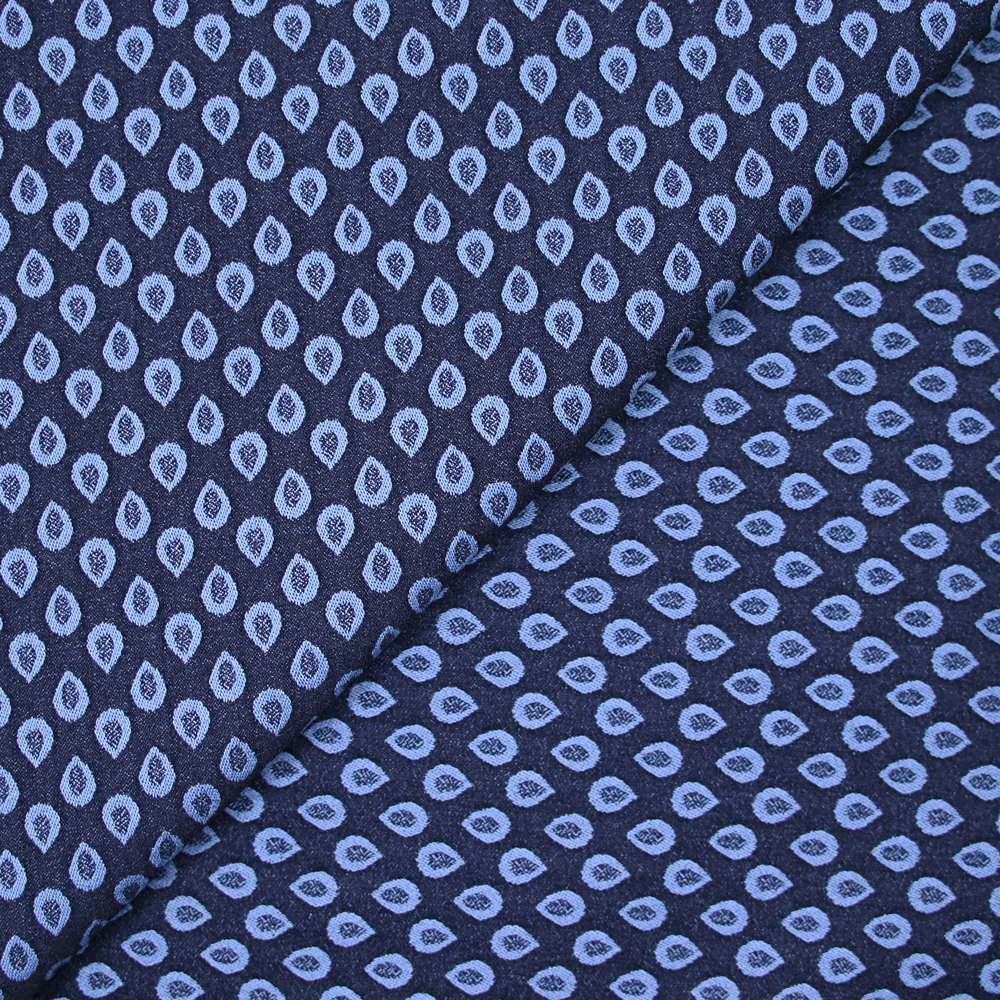 Jacquard polyviscose goutte d'eau fond marine - Image 4