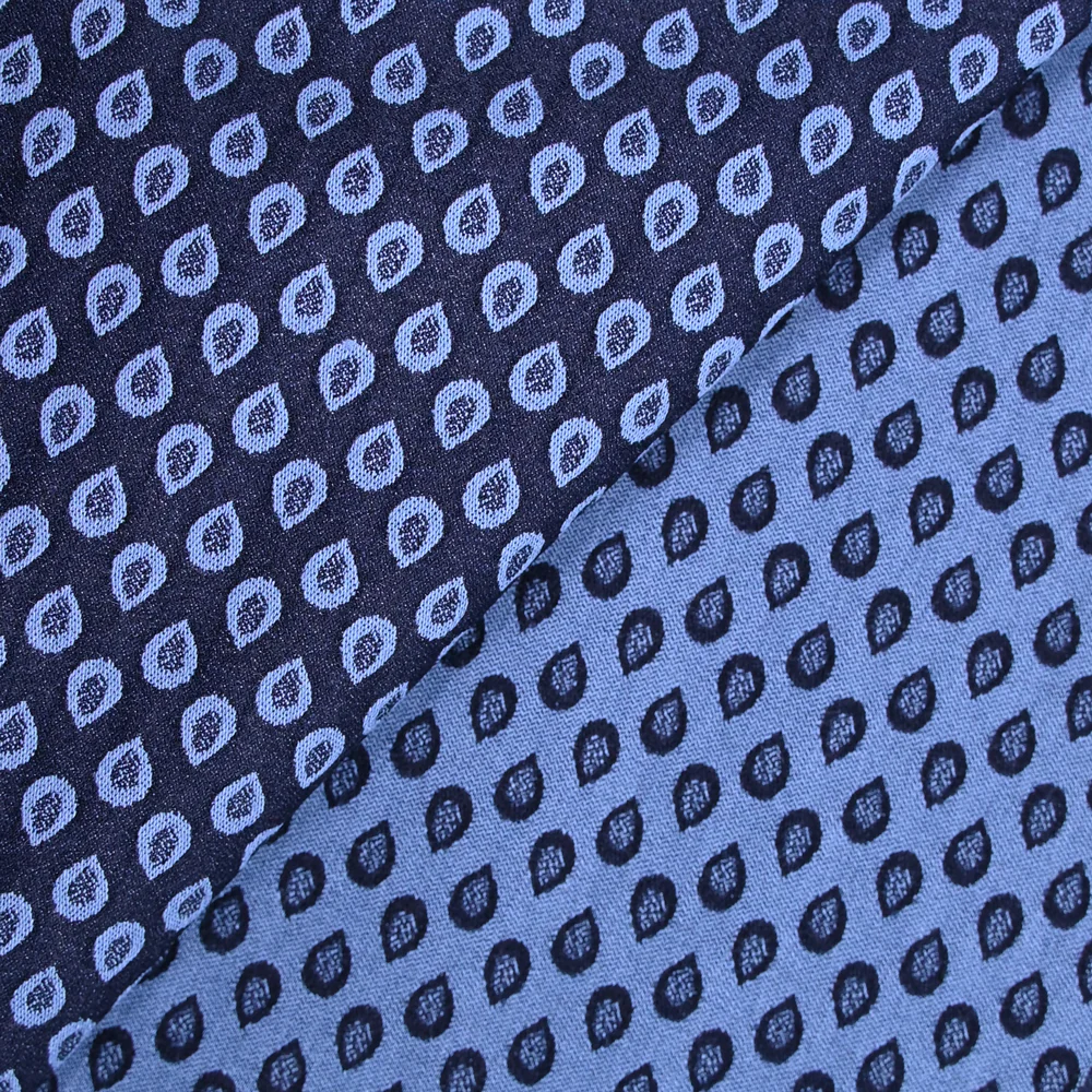 Jacquard polyviscose goutte d'eau fond marine - Image 6