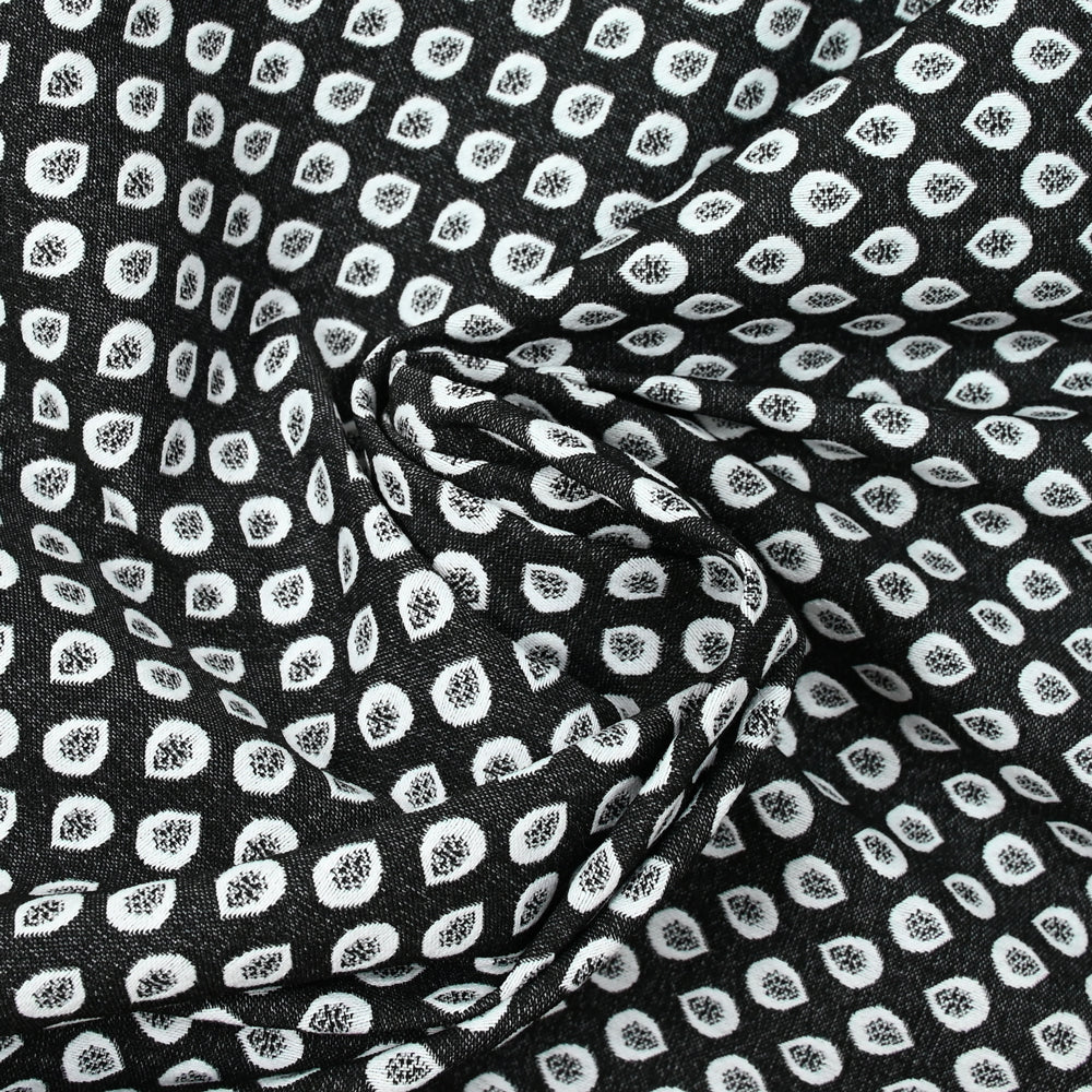 Jacquard polyviscose goutte d'eau fond noir - Image 2