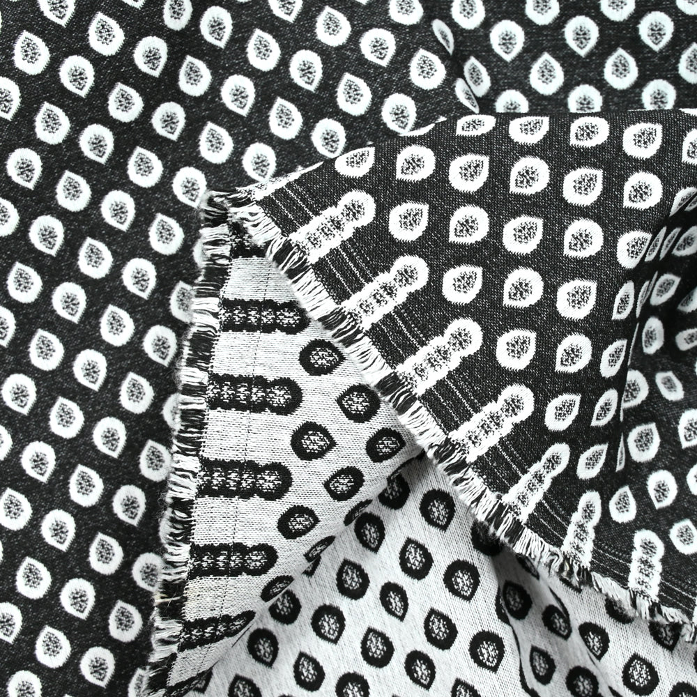 Jacquard polyviscose goutte d'eau fond noir - Image 5