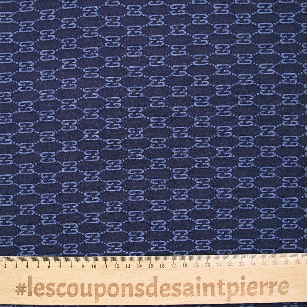 Jacquard polyviscose médaillon fond marine - Image 3