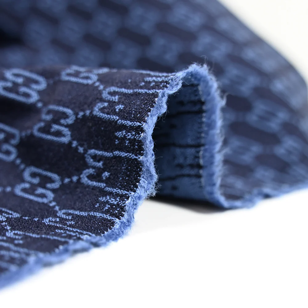Jacquard polyviscose médaillon fond marine - Image 5
