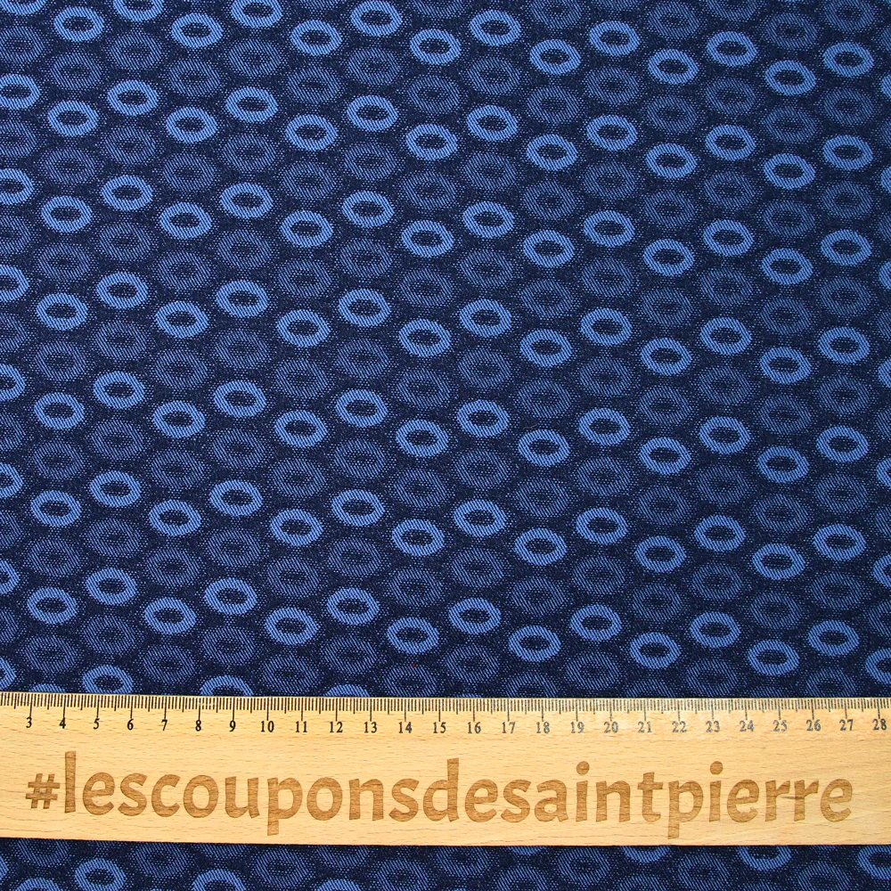 Jacquard polyviscose ovale fond marine - Image 3