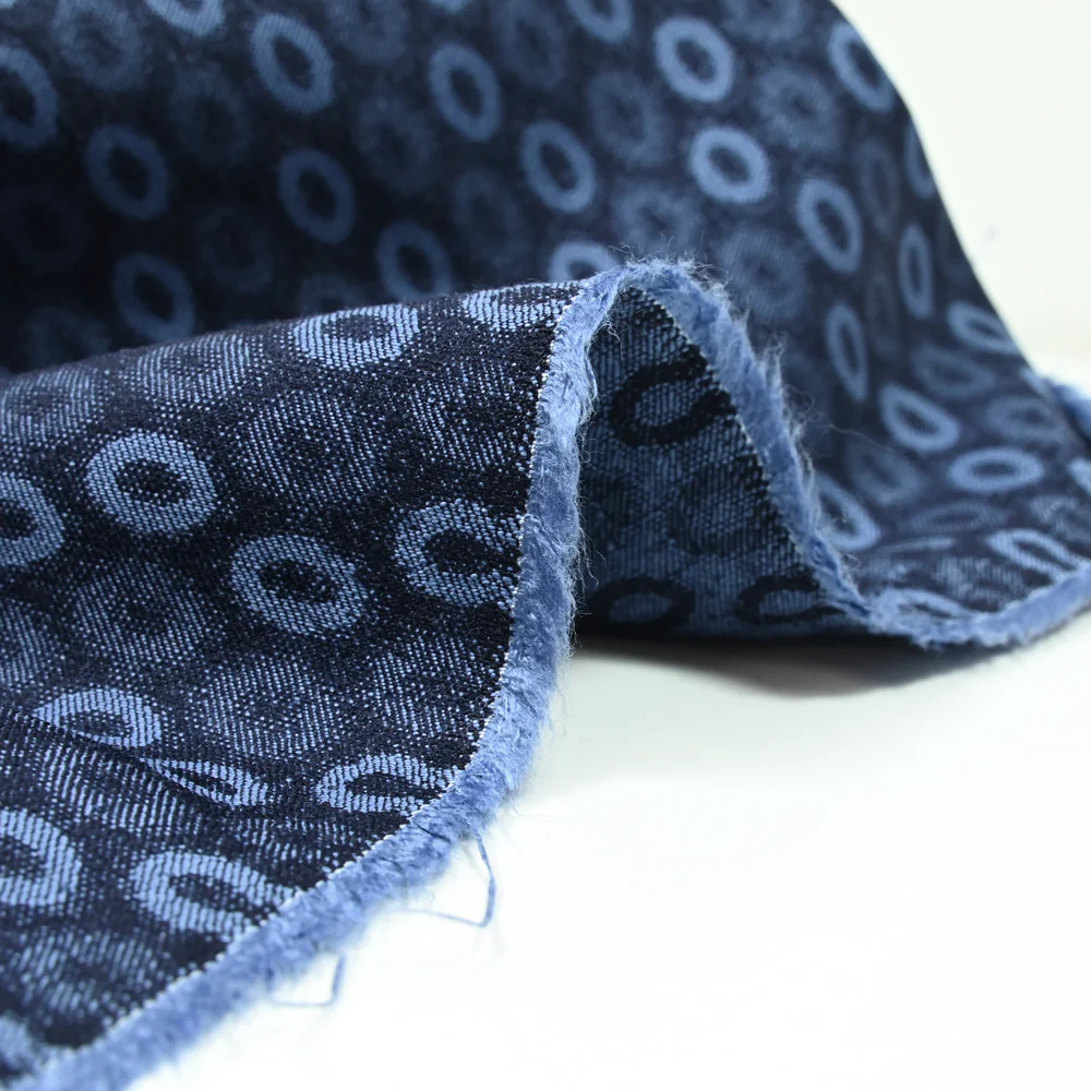 Jacquard polyviscose ovale fond marine - Image 5