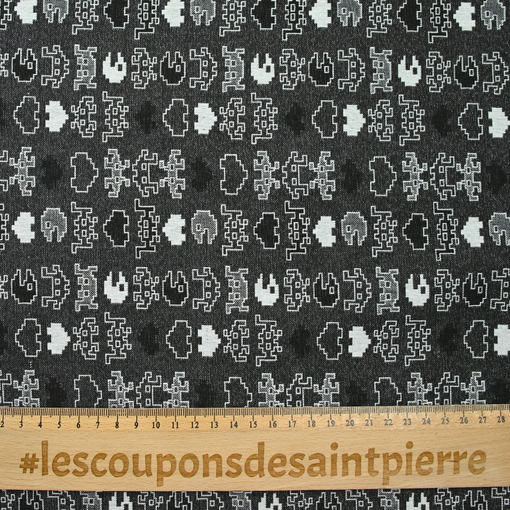 Jacquard polyviscose pacman fond noir - Image 3