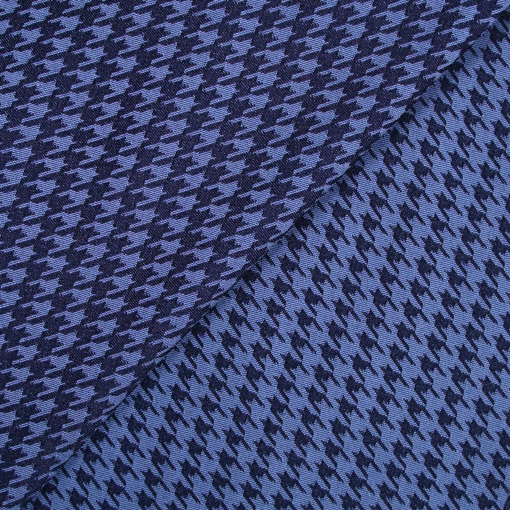 Jacquard polyviscose pied de poule marine - Image 3