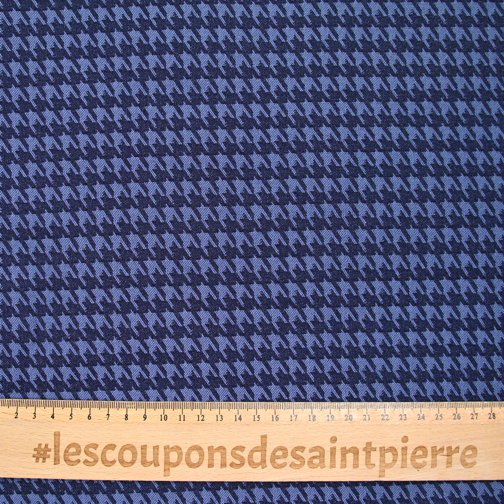 Jacquard polyviscose pied de poule marine - Image 4