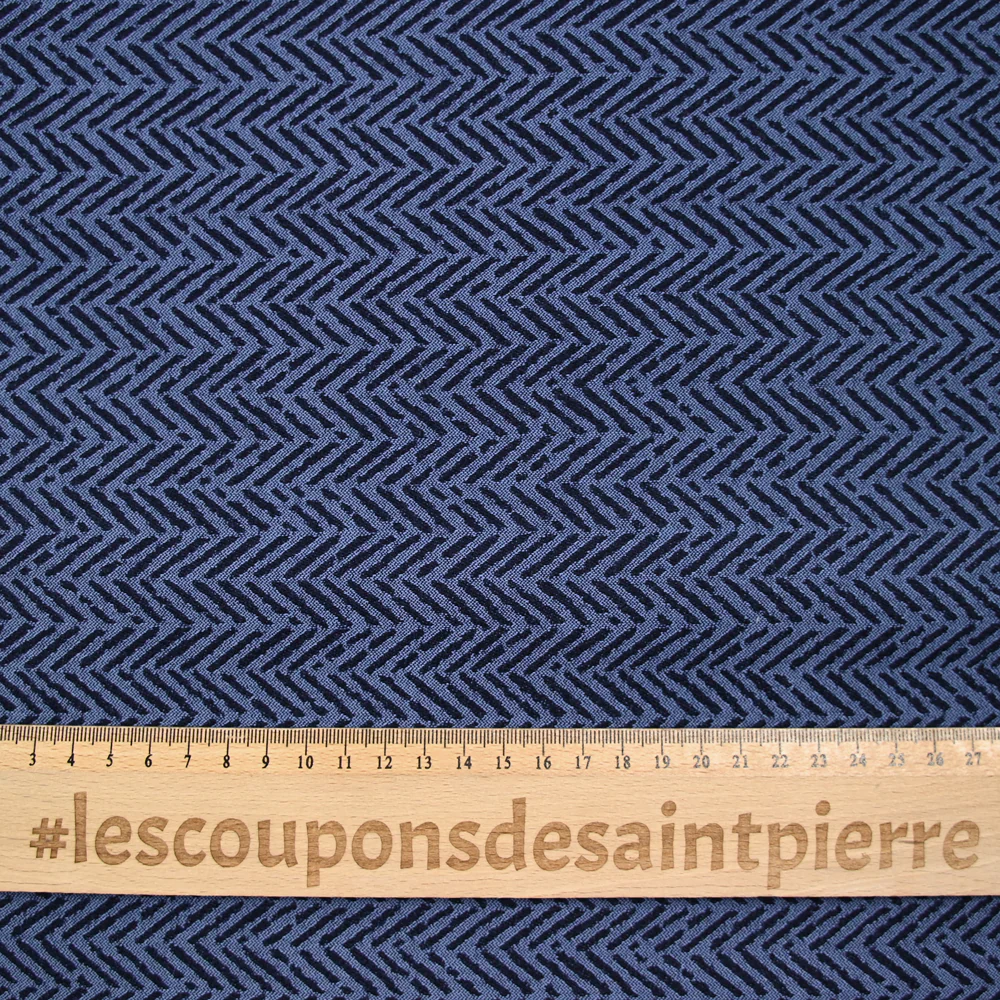 Jacquard polyviscose trait fond marine - Image 3