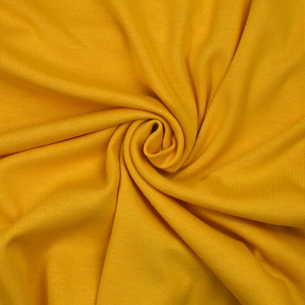 Jersey bord-côte tubulaire jaune soleil - Image 2