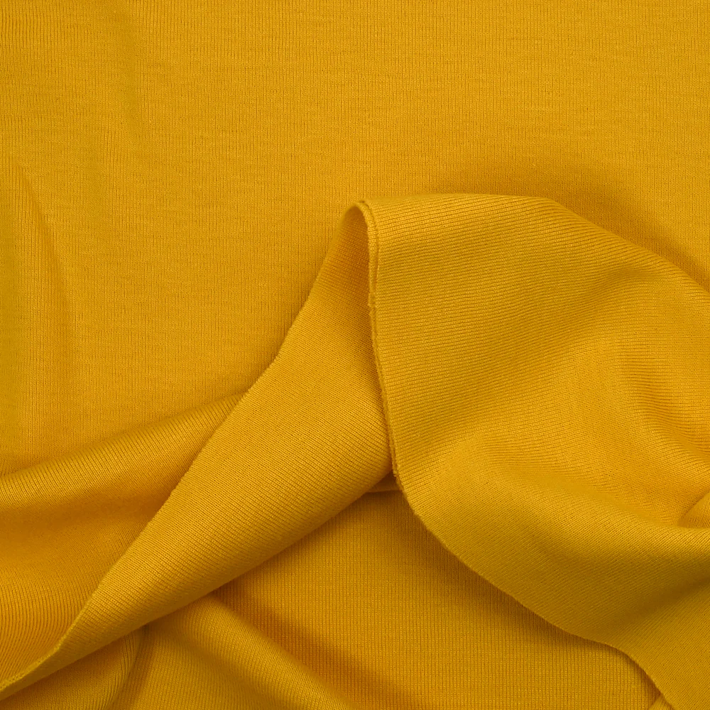 Jersey bord-côte tubulaire jaune soleil - Image 4