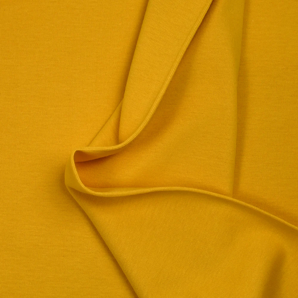 Jersey bord-côte tubulaire jaune soleil - Image 5