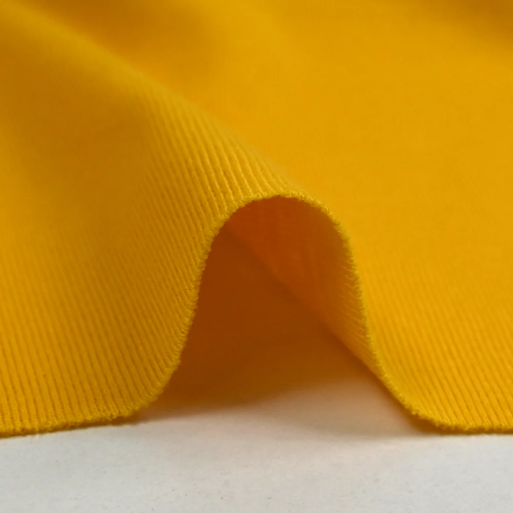 Jersey bord-côte tubulaire jaune soleil - Image 6