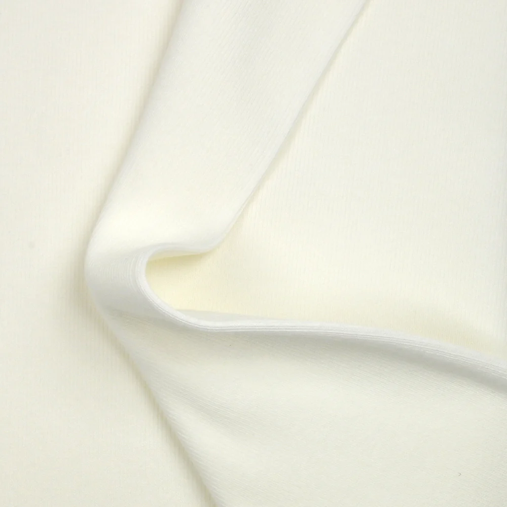 Jersey bord-côte tubulaire lourd blanc - Image 4
