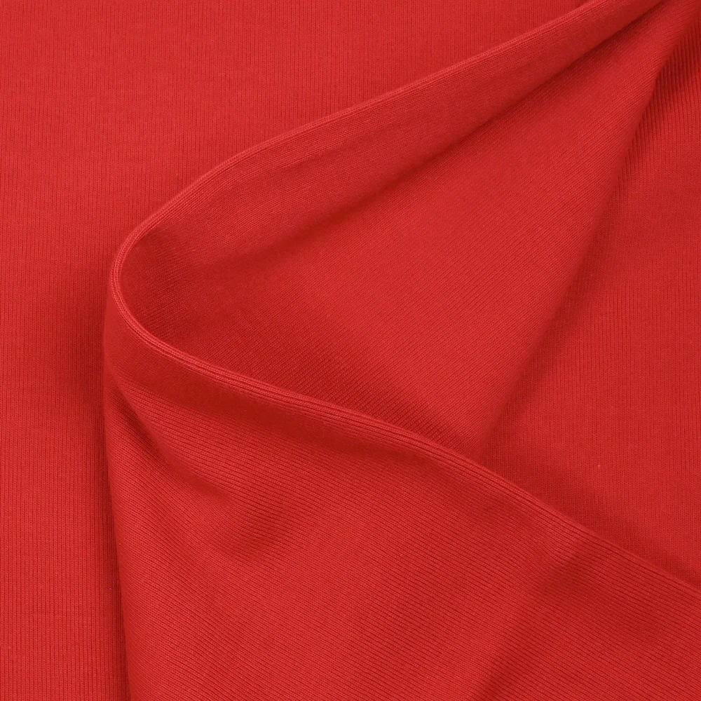 Jersey bord-côte tubulaire lourd rouge - Image 5