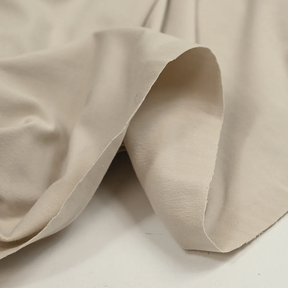 Jersey coton Bio beige clair - Image 4