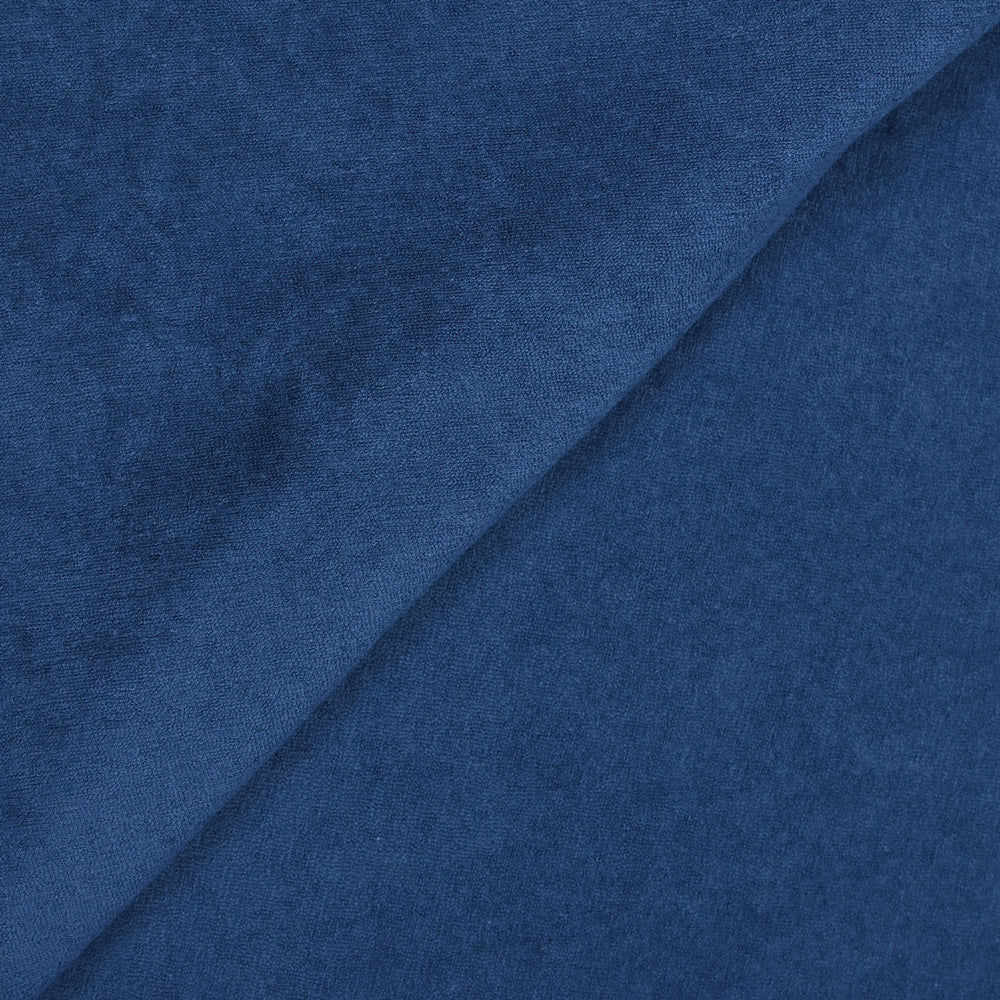 Jersey de coton éponge fin bleu