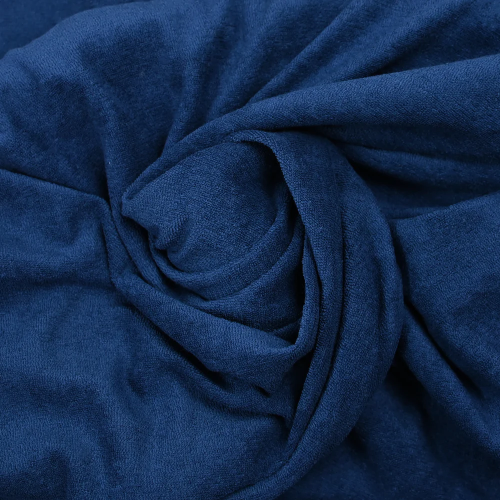 Jersey de coton éponge fin bleu - Image 2