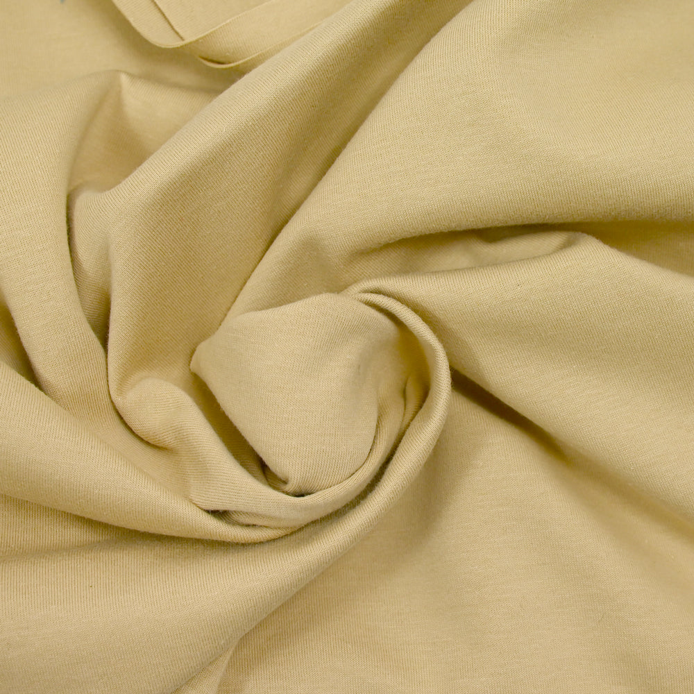 Jersey de coton interlock double face beige - Image 2