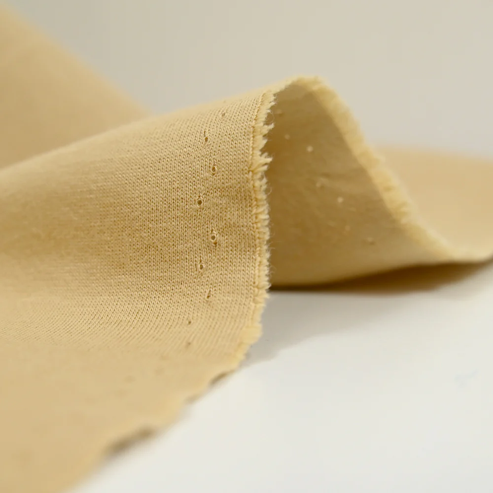 Jersey de coton interlock double face beige - Image 4